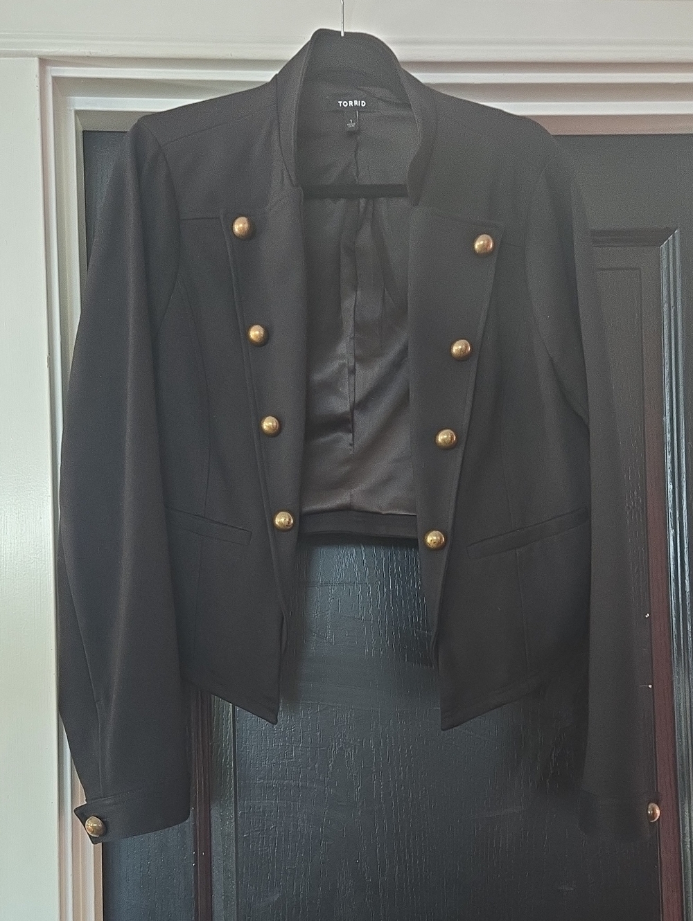 Torrid Black Cropped Military Jacket Size 1X